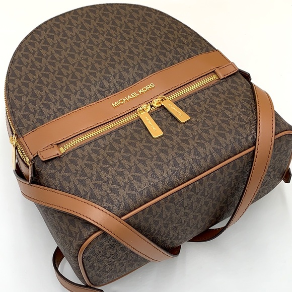 MICHAEL KORS KENLY MEDIUM BACKPACK BROWN SIGNATURE COLOR - Picture 8 of 16